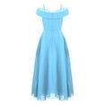 thumbnail image 3 of TiaoBug Flower Girls Chiffon Junior Bridesmaid Dress Off Shoulder A Line Gown, 3 of 6