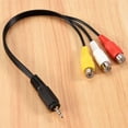 thumbnail image 4 of 2.5mm Mini AV Male to 3RCA Female M/F Audio Video Cable Stereo Jack Adapter Cord, 4 of 5