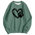thumbnail image 4 of Essentials Women's Sweatshirts Dog Paw Heart Animal Print Long Sleeve Crew Neck Plain Pullover Tops, 4 of 4