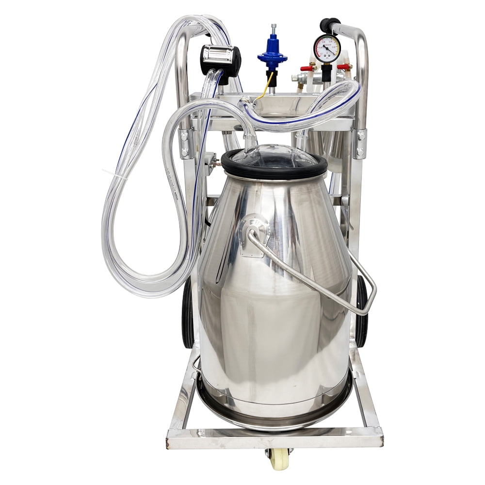 25L Milking Machine Oil-Free Vacuum Pump  Cow-Sheep Mixed Milking Machine with Brush Set of Three 110V