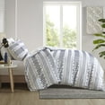 thumbnail image 3 of INK+IVY Full/Queen Rhea 3-Piece Cotton Jacquard Comforter Mini Set, Off-White/Navy, 3 of 5