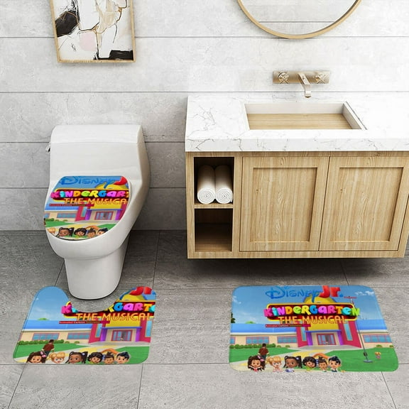 Bathroom Rugs Sets 3 Piece for Kindergarten The Musical with Toilet Cover,Contour Rug,Bath Rug Machine Washable Non-slip