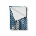 thumbnail image 2 of Blue Soft Flannel Fleece Throw Blanket, Nordic Scandinavian Cultural Pattern in Winter Colors Retro Style Traditional, Cozy Plush for Indoor and Outdoor Use, 50" x 60", Pale Blue White, by Ambesonne, 2 of 6