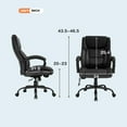 thumbnail image 3 of FDW 500lb Ergonomic Office Chair, Big & Tall PU Leather Desk Chair with Headrest , Black, 3 of 7