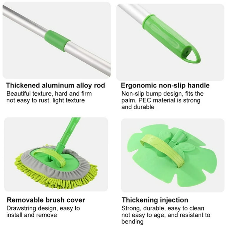 Car Wash Brush Mop Gloves Aluminum Alloy Long Handle Car - Temu
