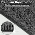 thumbnail image 4 of Yujoon Super Soft Chenille Bathroom Rug Non-Slip Absorbent Machine Washable Bath Mat, 24"x70", Dark Grey, 4 of 8