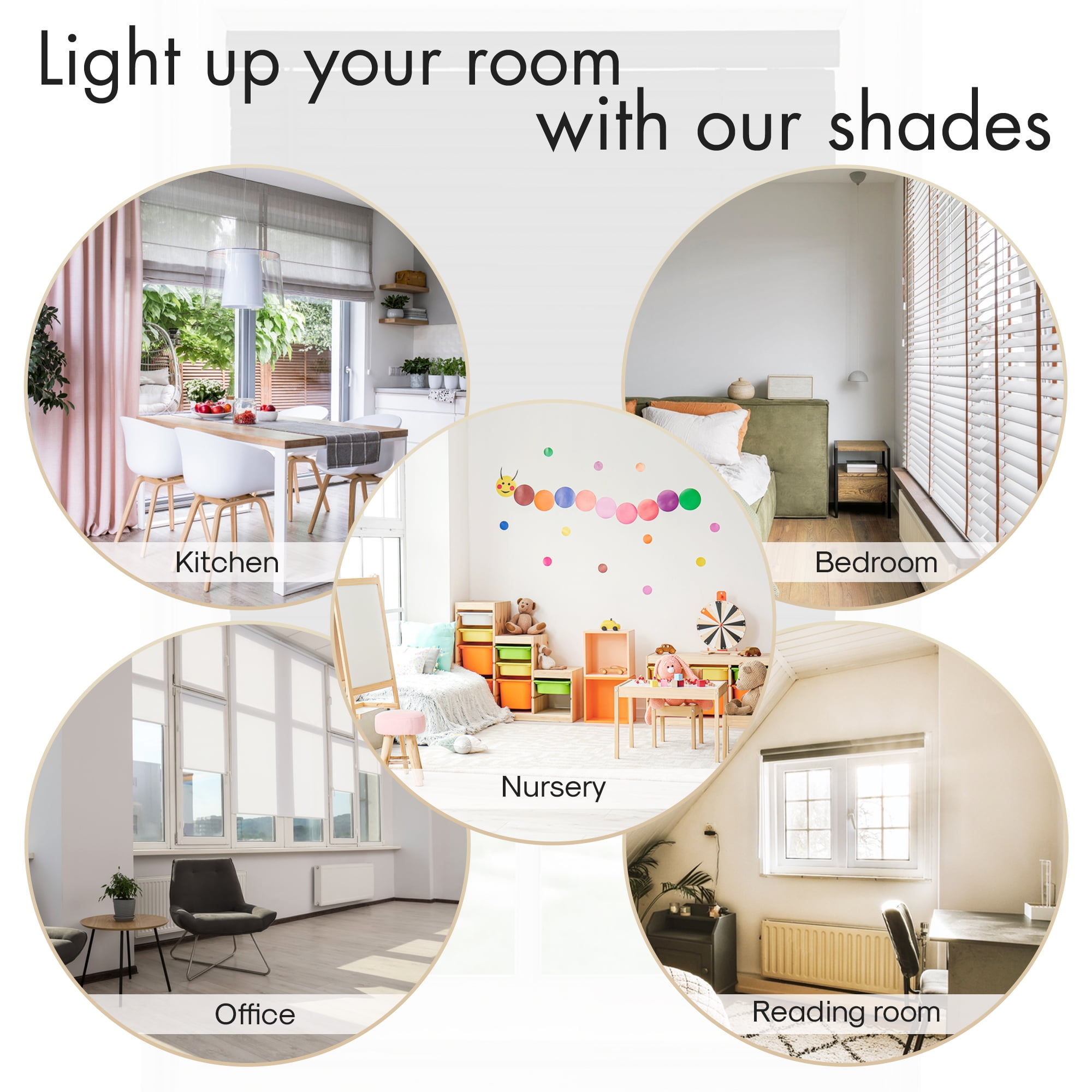PowerSellerUSA 1" Slats Cordless Window Blinds, 48L x 34W Inches Solid Pattern Light Filtering Vinyl Indoor-Outside Ceiling Mount Mini Blind, Manual Cordless Rollup Window Privacy Blinds, Black