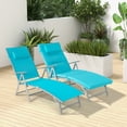 thumbnail image 4 of Costway Chaise Longue Pliante d'Extérieur Inclinable Coussin Oreiller Réglable Turquoise, 4 of 9
