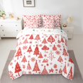 thumbnail image 2 of Manfei Merry Christmas 7-Piece Bedding Comforter Set,Cartoon Xmas Tree King Bedding Sets,Red White Bed Sheets For Girl,Luxury Bedroom Decor Reversible, 2 of 8