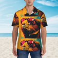 thumbnail image 2 of Pofeuu Watercolor Glasses Guinea Pig Print Hawaiian Shirt for Men Sleeves Casual Button Down Summer Beach Dress Shirts T-Shirts,Small, 2 of 7