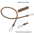 thumbnail image 4 of Uxcell Curtain Tiebacks Ropes, 4 Pack Braided Curtain Tie Backs with Screw Hooks & Bolts, Khaki, 4 of 6