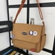 thumbnail image 1 of Bolso de hombro Mochila escolar de moda casual con insignia para adolescente (marrón), 1 of 5