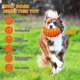 thumbnail image 5 of Juguete indestructible para perros, pelota de goma resistente con sonido, ideal para perros pequeños, medianos y grandes, 11,7 cm, color naranja., 5 of 5