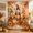 Crimson, Forest Green, Pumpkin, Amber, variant on Gnomes Pumpkins Thanksgiving Shower Curtain, Waterproof Shower Curtains for Bathroom, Fall Leaves Botanical Floral Washable Fabric Bathtub Curtain Set Bath Decor with 12 Hooks 48"x72"
