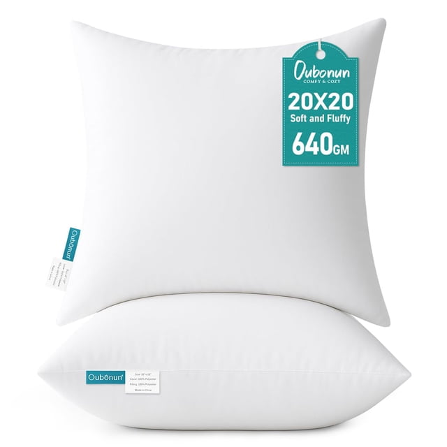 Colchones Oubonun, 20 x 20 cm, de felpa suave, color blanco, paquete de 2