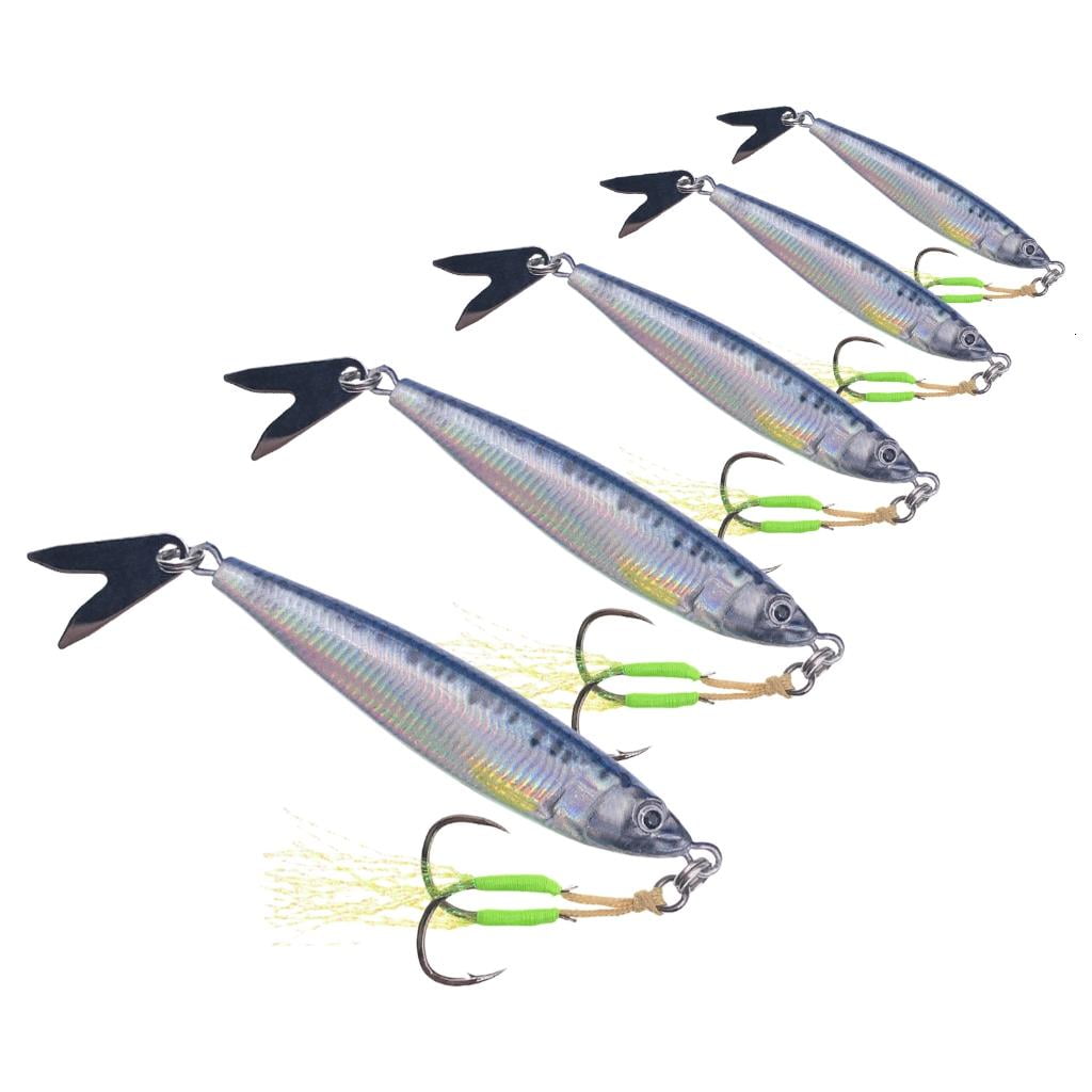 hejhncii 5Pcs Metal Spoon Fish Lures Fishing Lures Spinner Baits Casting Fishing Lures Baits Fishing Spoons Lures Sequins Baits