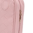 thumbnail image 3 of BIMZUC PU Leather Travel Makeup Bag Water Resistant Divider Woven Portable Handle Travel Toiletry Pouch Pink Cosmetic Case Organizer For Women (11.02 x 6.69 x 1.18 inches / 28 x 17 x 3 cm), 3 of 5