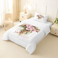 thumbnail image 2 of Erosebridal Pink Flowers Twin Comforter Sets,Rustic Plant Floral Bedding Set For Girls Kids, Reversible 2 Pieces, 2 of 7