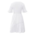 thumbnail image 3 of asddcavvf Robes pour Femmes Robe d'Été Col en V Mode Manches Courtes Plissée Mini Jupe, 3 of 6