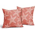 thumbnail image 2 of Beach Coral Starfish Pillow Covers 16X16 Inch Summer Nautical Coastal Ocean Decorative Pillow Cases Set of 2 Cotton Linen Throw Pillows Seasonal Home Decor for Sofa Couch Cushion Outdoor, 2 of 6