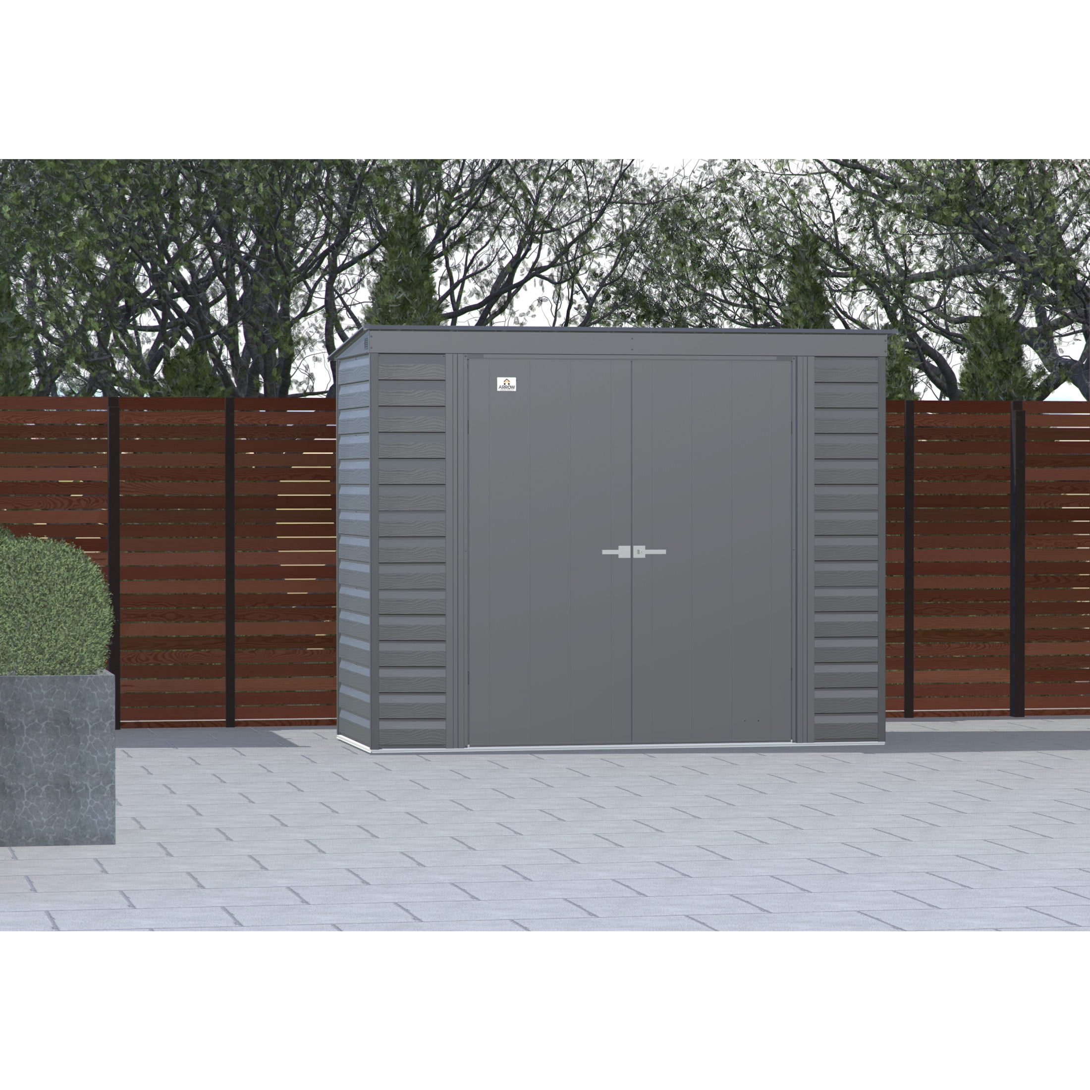 Arrow Select 8 x 4 x 6 ft Charcoal Steel Storage Shed