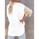 thumbnail image 5 of Abrigo de mujer Camisa de bolsillo con botones en bloque de color Otoño Invierno Solapa de pana Blusa superior cálida informal, Blanco Negro, L Speravity AP003978-03, 5 of 6