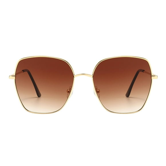 XASZHN Fashion Women Round Polarized Sunglasses Full Frame Gradient Color for Outdoors Brown_001 One Size