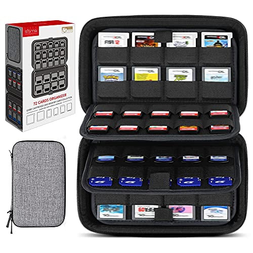 sisma 72 Switch Game Card Case Holder for Organizing 40 Switch Games and 32 DS 3DS Game Cartridges, Hard Shell Storage Case Compatible with Nintendo Physical Games or SD Cards, Grey Walmart.com