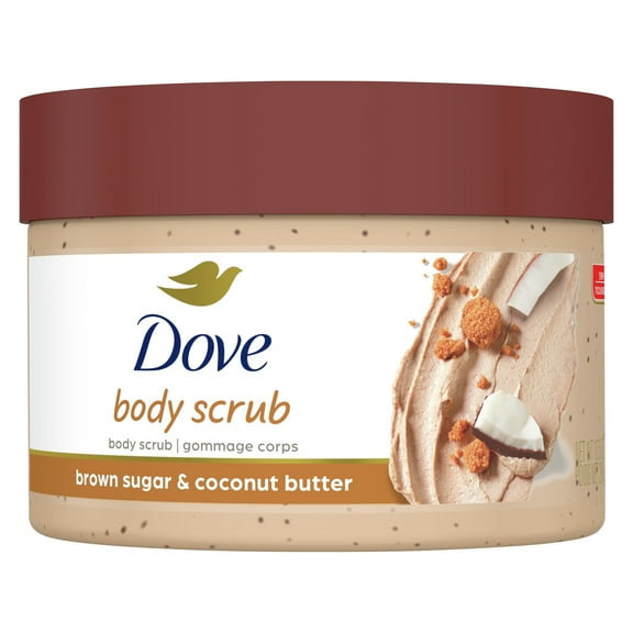 Dove Exfoliating Body Polish Brown Sugar and Coconut Butter Body Scrub All Skin Type, 10.5 oz