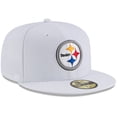 thumbnail image 2 of Men's New Era White Pittsburgh Steelers Omaha 59FIFTY Fitted Hat, 2 of 3