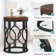 thumbnail image 6 of Tribesigns Round End Table, Industrial Small Side Table Nightstand for Living Room, Brown, 6 of 7