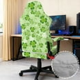 thumbnail image 4 of Xoenoiee Green Shamrock Music Note Print Gaming Chair Covers, St. Patrick's Day Decoration Stretchable Soft Thick Breathable Scratch Resistant Gaming Chair Seat Cover with 2Pcs Armrest Slipcovers, 4 of 7
