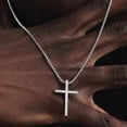 thumbnail image 5 of Hiphop Iced Out Cubic Zircon Tennis Cross Pendant Box Chain Mens Christian Jewelry 14K Yellow Gold Jesus Crucifix Necklace Gift, 5 of 6