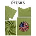 thumbnail image 6 of XCHQRTI USA Flower Tshirt Women Plus Size Graphic T-Shirt 4th of July Short Sleeve Top, 6 of 10