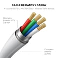 thumbnail image 4 of Cable USB Tipo A a C MUBITECH Blanco y Negro Carga Rápida Compatible Tipo C, 4 of 8
