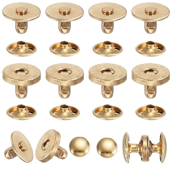 Uxcell 20 Sets Magnetic Snap Buttons, 10 mm Round Snaps Closures with Cap, Clasp Stud Buttons Fasteners for Sewing Leather Purse Clothes DIY Craft, Rose Gold