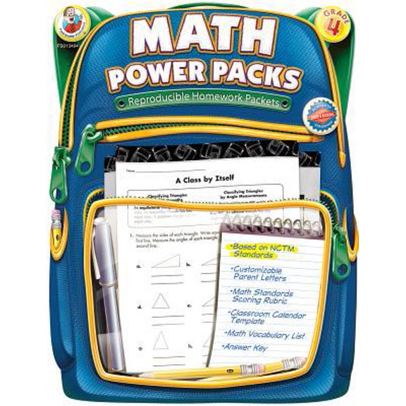 Pre-Owned Power Packs: Math Power Packs, Grade 4 : Reproducible Homework Packets (Paperback)