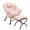 Pink, variant on PORKISS Accent Chair with Ottoman, Modern Soft Flannelette PP Cotton Lazy Sofa Armchair for Small Space, White