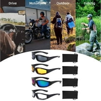 4 Pack Motorcycle Riding Glasses - UV400 Windproof/Dustproof Goggles with Foam Cushion for Cycling, Biking, Outdoor Sports