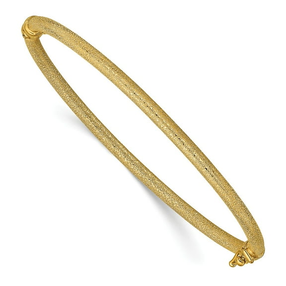 14k Gold Textured Hinged Bangle