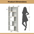 thumbnail image 3 of Costway 2 PCS Floor Standing Open Bookshelf with 10 Cubbies 5 Back Anti-falling Panels, 3 of 9