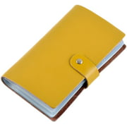 Boshiho Leather Credit Card Holder Business Card Case Book Style 90 Count Name ID Card Holder Book (Yellow)