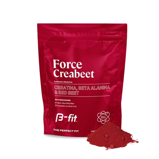 B-FIT B Creabeet - Creatina Monohidratada Pura en Polvo - Sabor Natural Red Beet - 60 Servicios 480 gr - 2 Meses de Suministro - Pre Entreno Ideal Pre Workout - Suplemento Deportivo