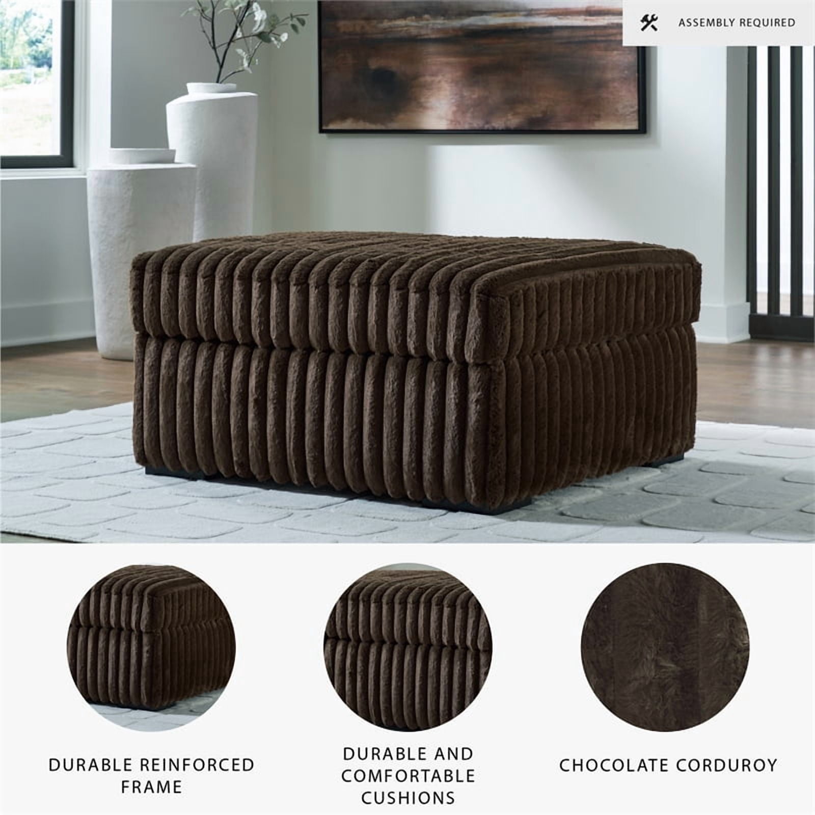 Signature Design by Ashley Midnight-Madness Brown Oversized Accent Ottoman