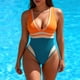 thumbnail image 2 of Trajes de Baño de Corte Alto para Mujeres Diseño de Correa sin Espalda de Color Sólido con Tazas Acolchadas Extraíbles Verano una Pieza, 2 of 6