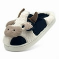 thumbnail image 5 of Cow Slippers for Women and Men, Fluffy Cute Cozy Cartoon Cow Cotton House Slipper Womens Cows Animal Preppy Funny Furry Bedroom Memory Foam Slippers for Women Indoor and Outdoor, 5 of 7