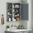 thumbnail image 4 of Gymax Bathroom Mirror Cabinet Wall Mounted Medicine Cabinet w/ Mirrored Door & 4 Interior Shelves Grey, 4 of 9