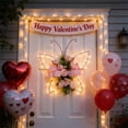 thumbnail image 5 of Generic Butterfly Shaped Wreath with Pastel Berries and Floral Spring Artificial Wreaths for Front Door Decor, 5 of 7