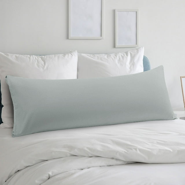 Funda de almohada de cuerpo REGALWOVEN de microfibra cepillada, gris claro jumbo