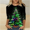 thumbnail image 2 of 2026 ! asdoklhq Plus Size Christmas Clothing, Women's Fashion Tees Casual Crewneck 3/4 Sleeve Loose T Shirt Ladies Tops Blouses Shirts, 2 of 5